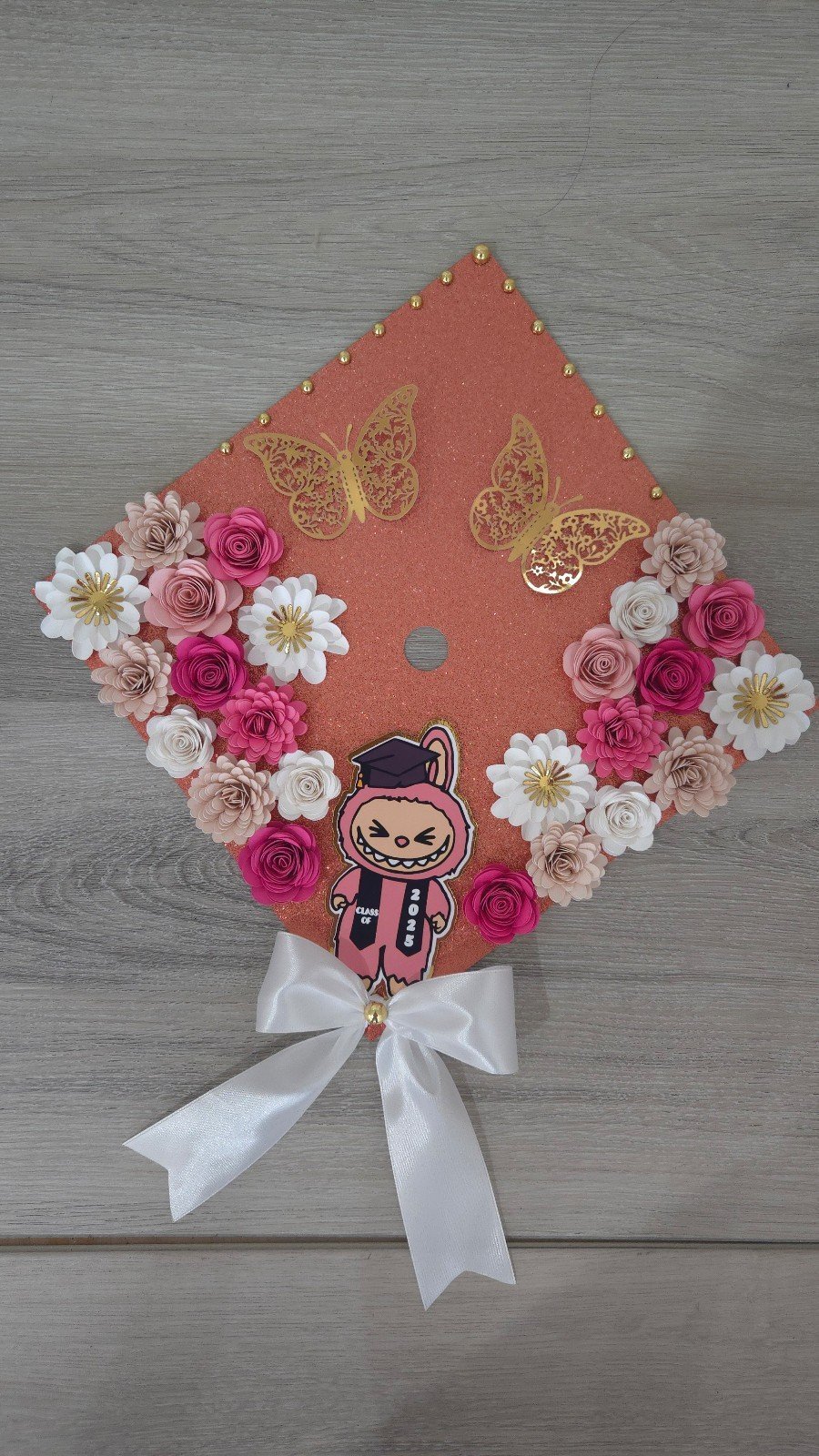 Graduation cap labubu bow pearl rose Butterfly photo