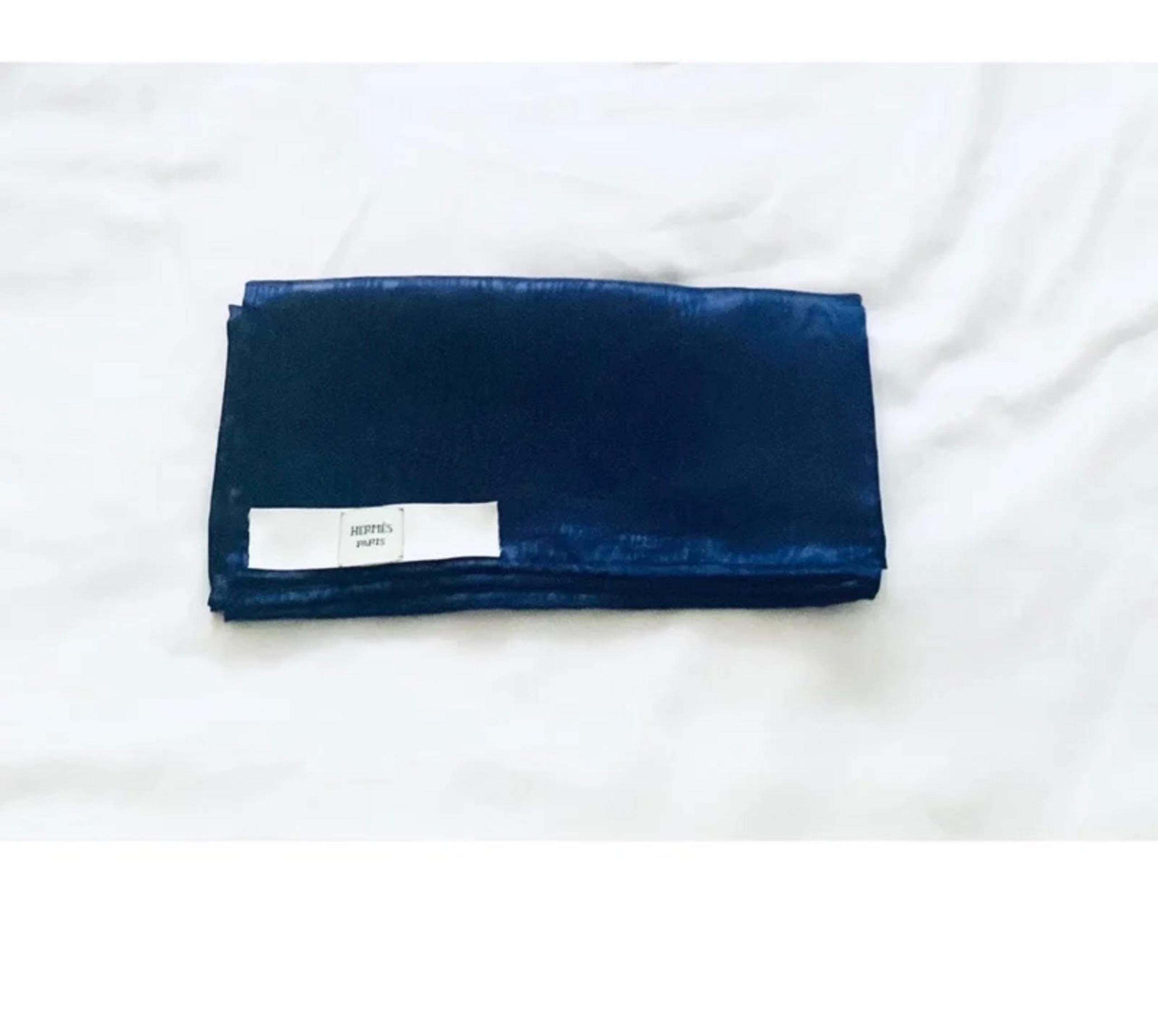 Designer Her mescarf Nuetrals Square blue