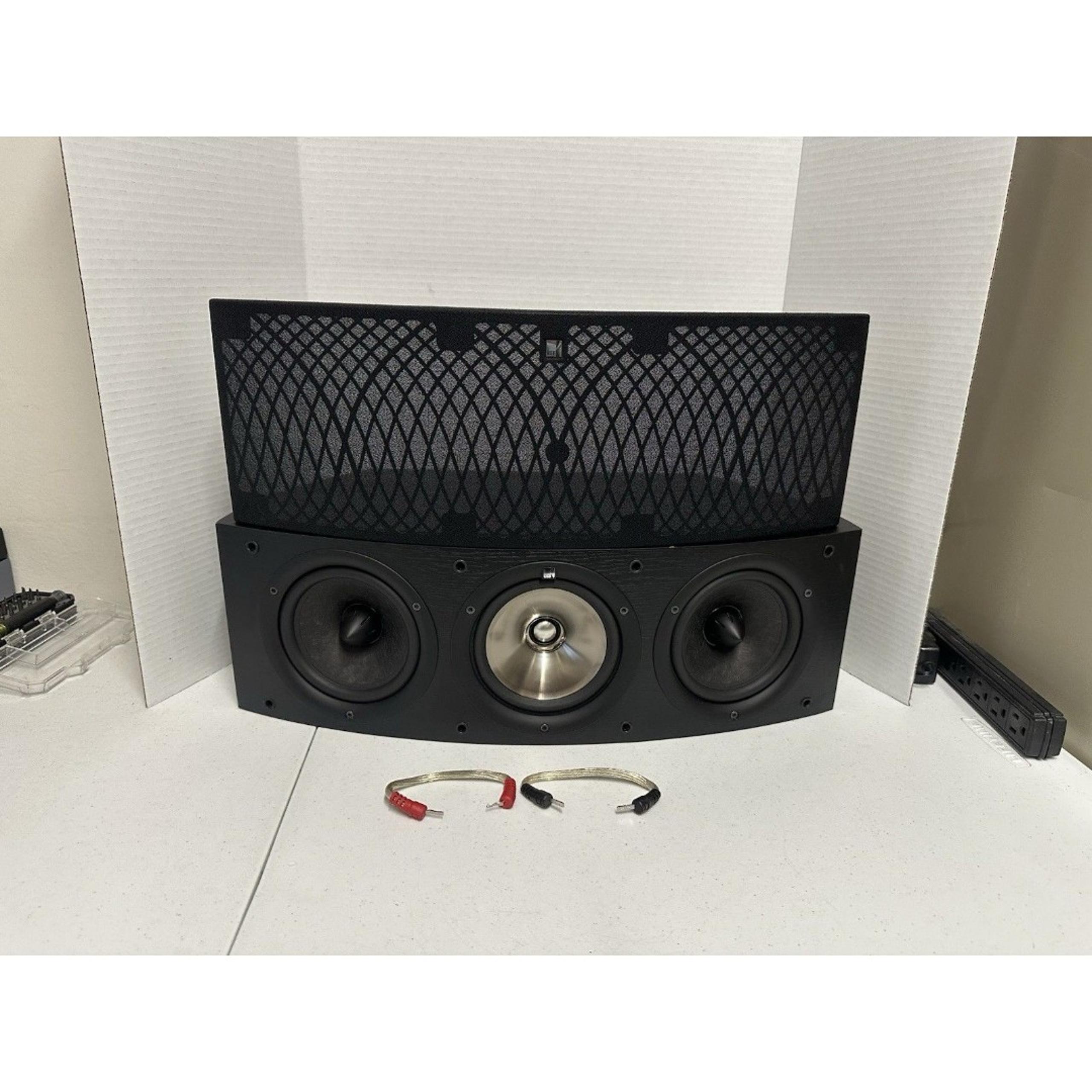 KEF iQ6c SP3506 Center Channel Speaker 3 Way w/ Jumper Cables Black Ash