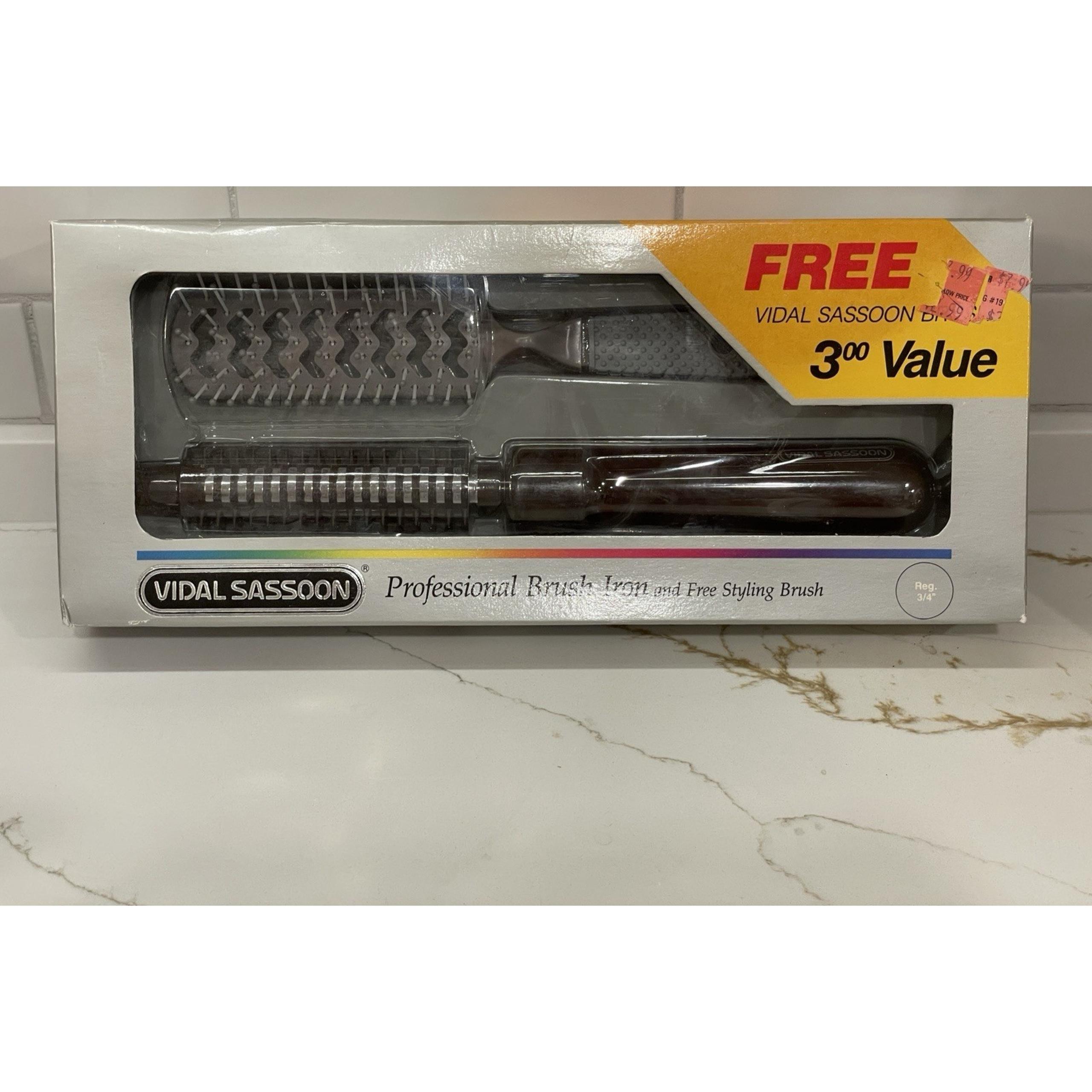 Vintage Vidal Sassoon Professional Brush Iron Hair Heat + Styling Brush New Box
