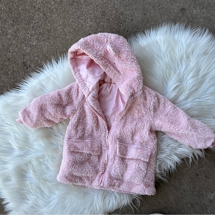 Carter’s Baby Pink Fleece Fleece Full Zip Reversible Jacket