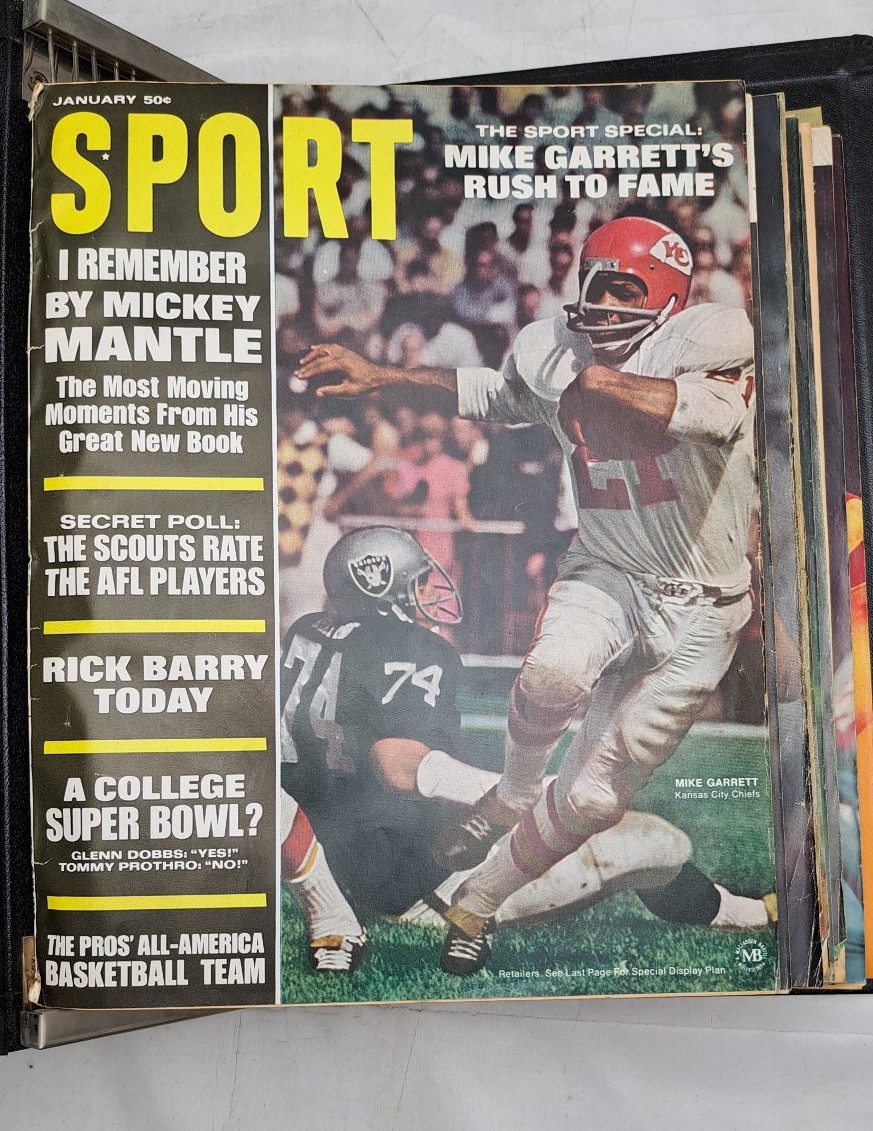RARE 1968 Sport Magazine 8 Issues Binder Great Photos Articles Ads