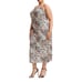 Good American Leopard Print Cowl Neck Crop Satin Midi Dress Size 4XL (26)