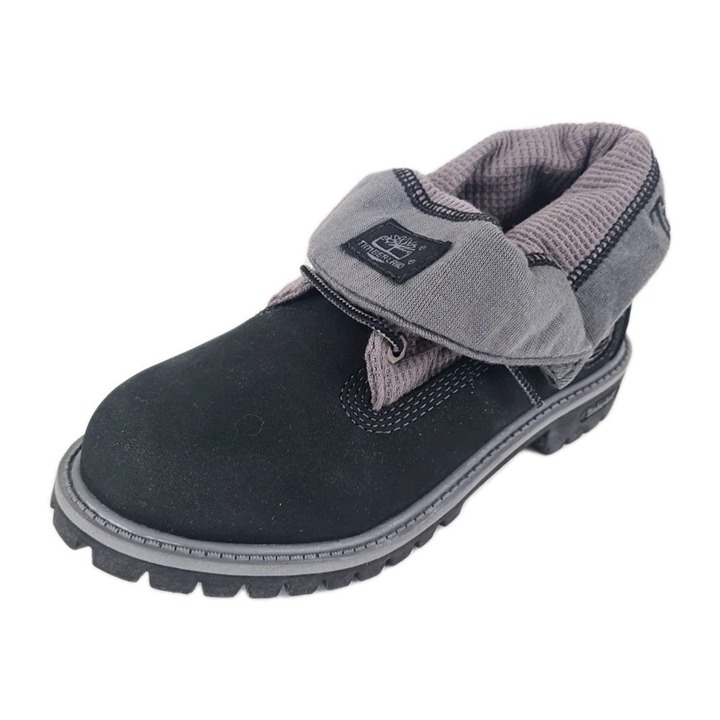 Timberland Thermal Roll Top Boots Little Kids Black Leather Size 13 C