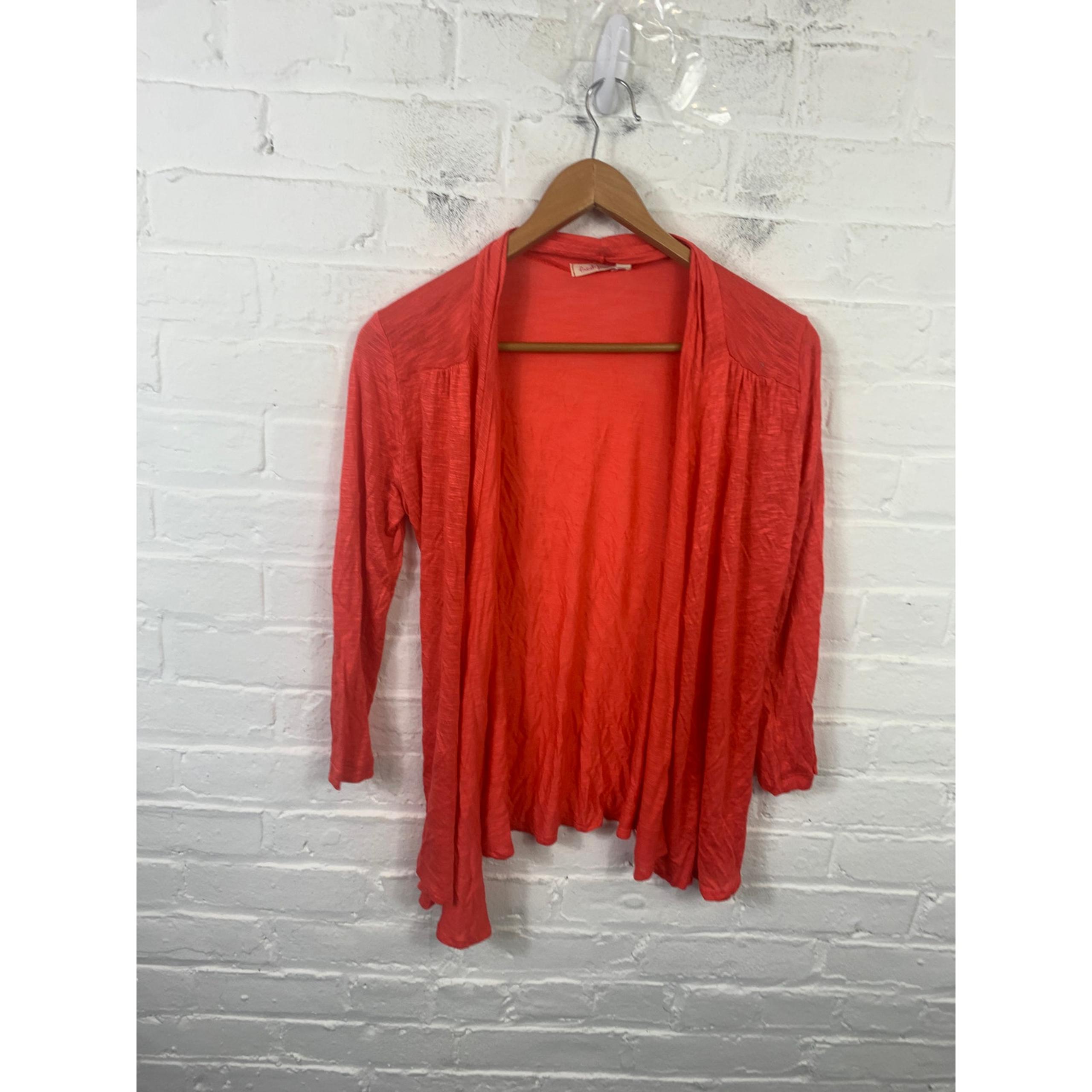 Fresh Produce Women's Open Front Cardigan Sweater Long Sleeve Orange Size Small