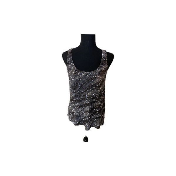 HAUTE HIPPIE Pewter Sequin Tank Top