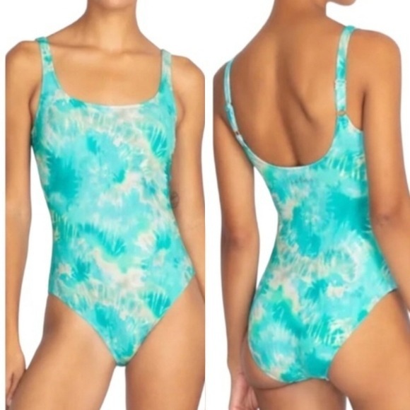 Calme by Johnny Was | Tie Dye Turquoise One Piece Swimsuit NWT