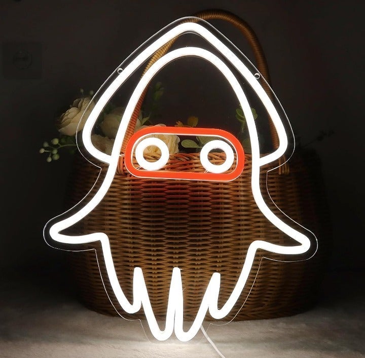 Vivid Bright Quality Super Mario Blooper Enemy LED Light Video Game Room Decor