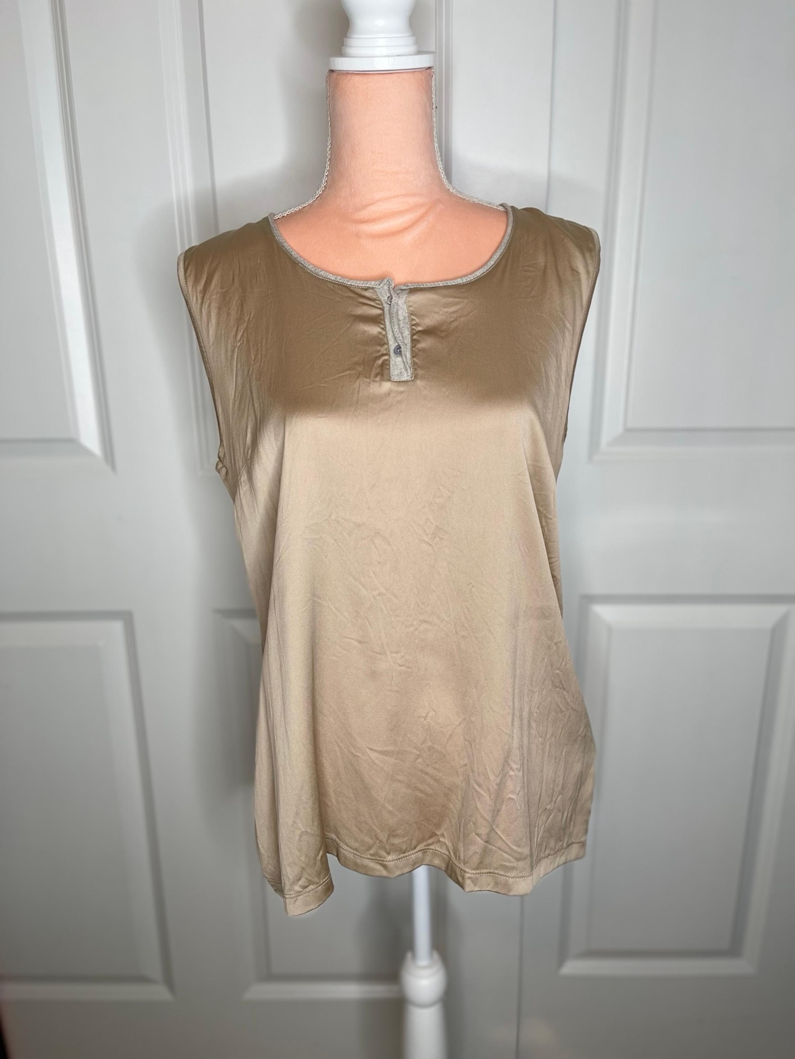Fabiana Filippi Beige Sleeveless Silk Blend Top Size XXL B12