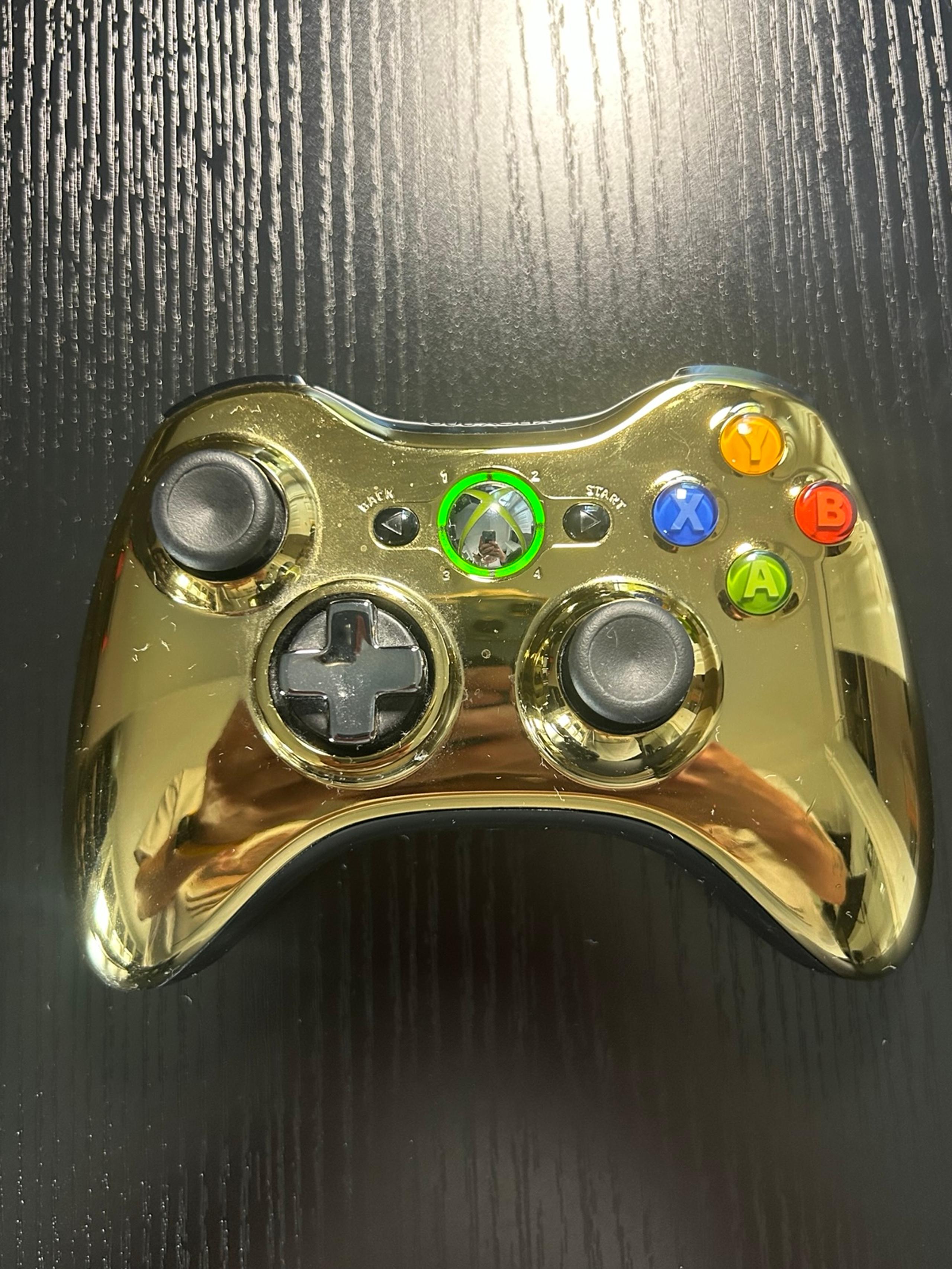 OEM Microsoft Xbox 360 Wireless Controller Gold Chrome TESTED AND WORKING