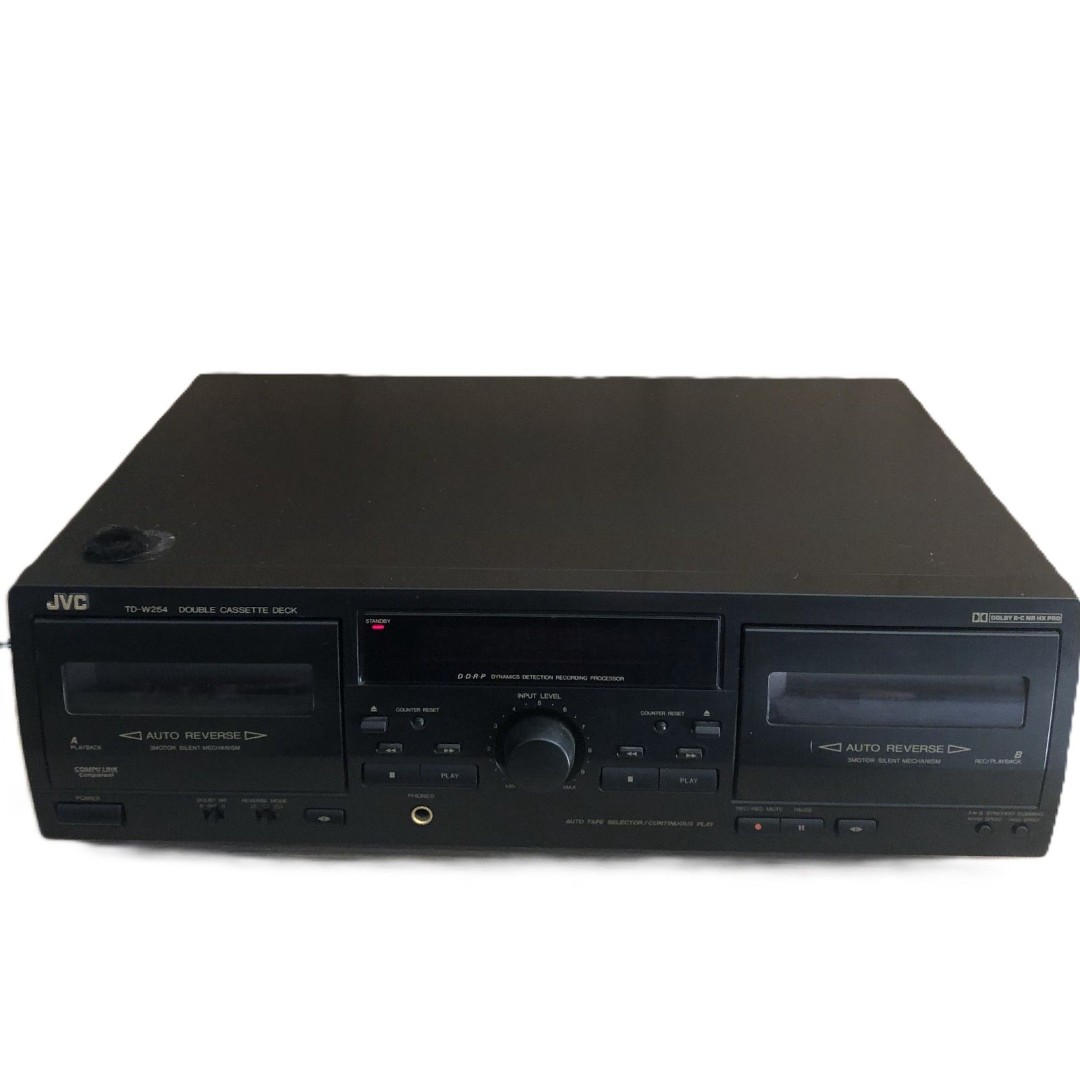 JVC TD-W254 Dual Auto Reverse Cassette Deck Dolby High Speed Dub Tested Works