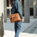 Laptop Briefcase WEIXIER 8619- Genuine Leather, Waterproof Men's Briefcase Large