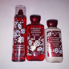 Set of 3 Bath & Body Works Japanese Cherry Blossom Lotion Shower Gel Body Mist S