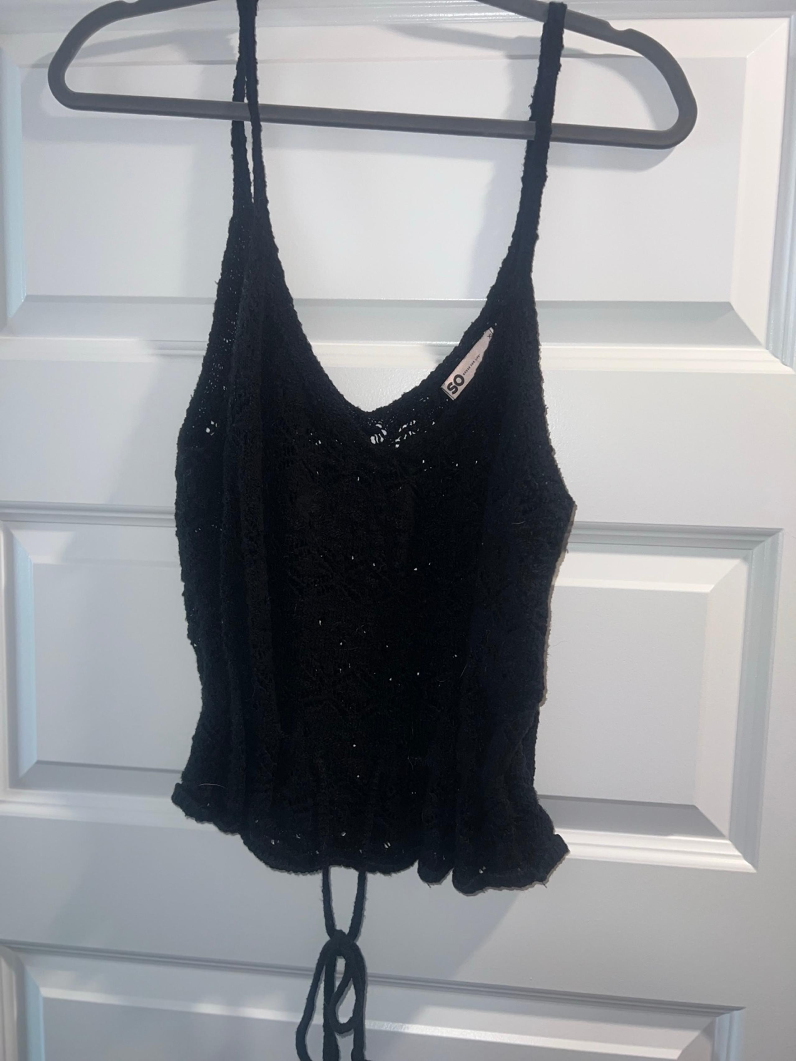 SO black crochet tank top