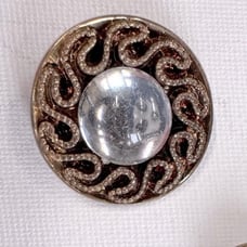 Vintage Large Rhinestone Buttons center clear glass and swirl design 11 total