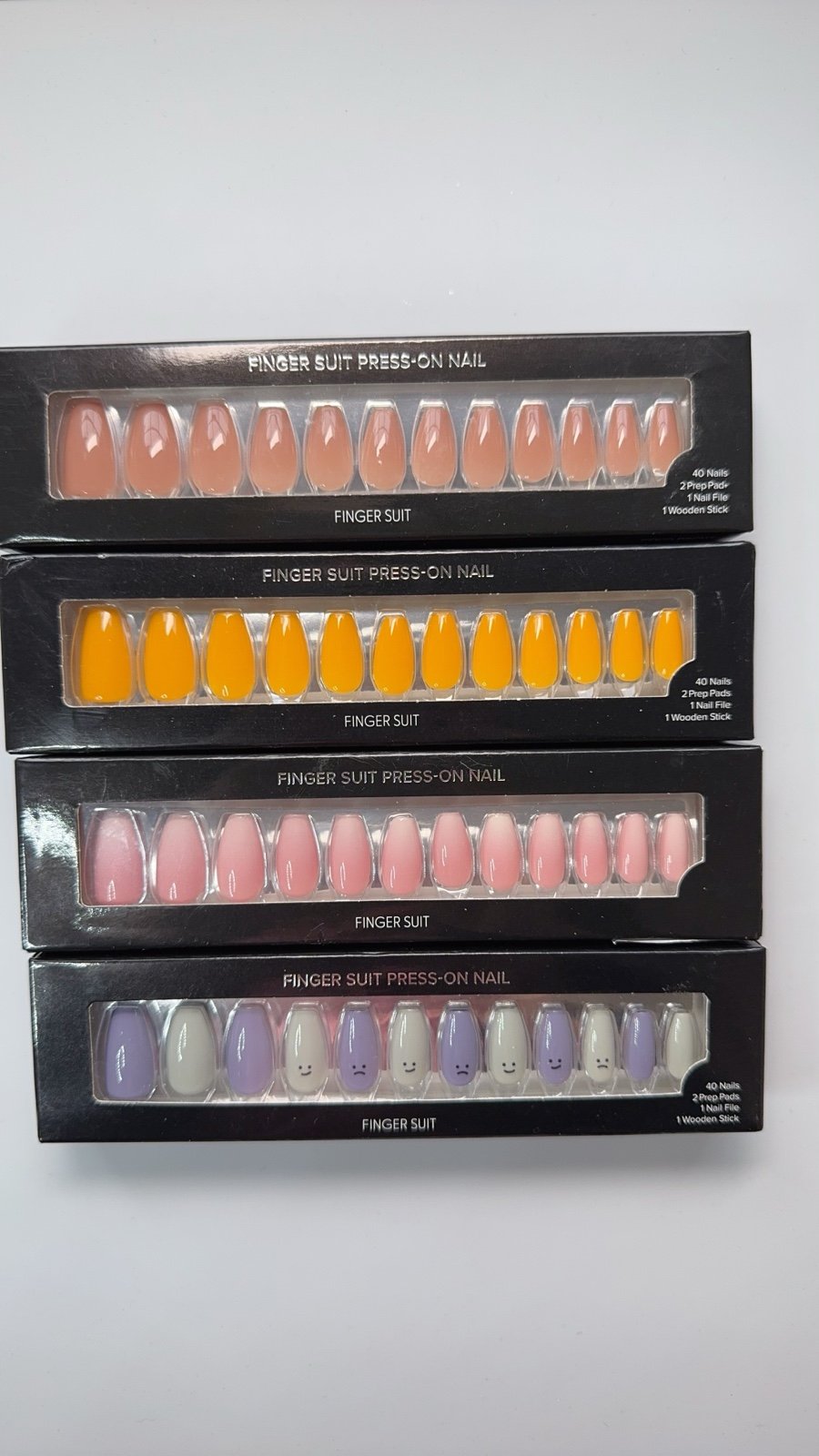 Finger Suit Press On Nails Lot 4