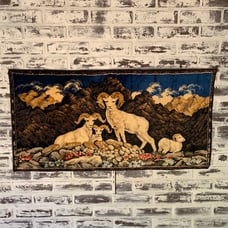 Vintage R.T. & Co. Horned Rams Tapestry