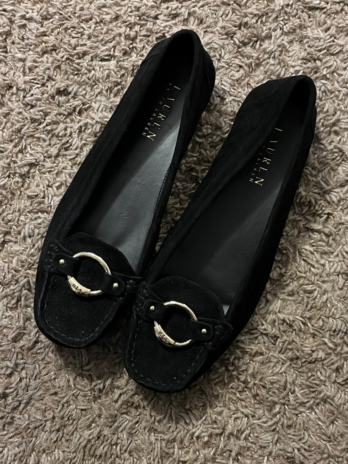 Ralph Lauren Women’s Cadance Shoes Flats Size 9 Black Suede Excellent Condition!