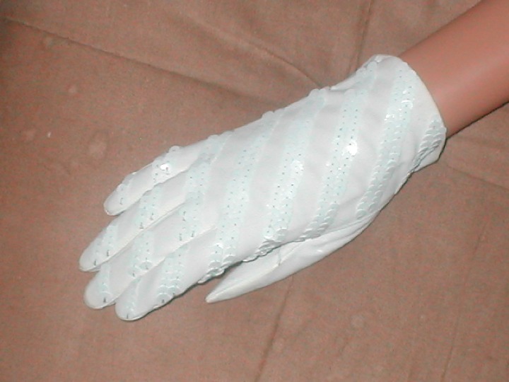 1950's Vintage White Sequined Gloves