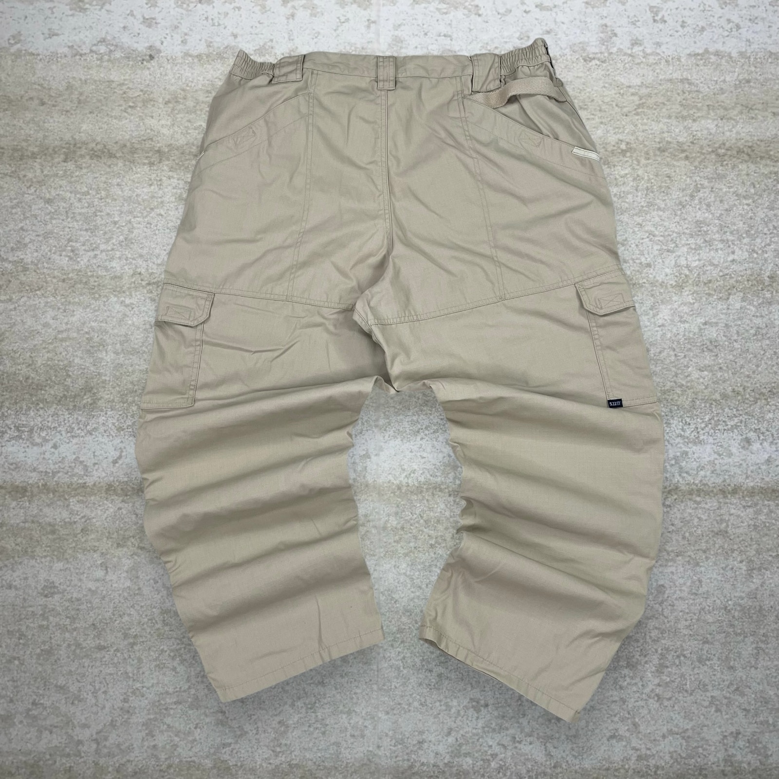 Vintage 5.11 Tactical Pants Tan Baggy Wide Leg Fit Cargos Military Grade 90s