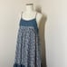 Daughters of India Geet Dress Womens Sz M Saphire Blue Cottage Core Prairie Boho