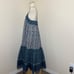 Daughters of India Geet Dress Womens Sz M Saphire Blue Cottage Core Prairie Boho