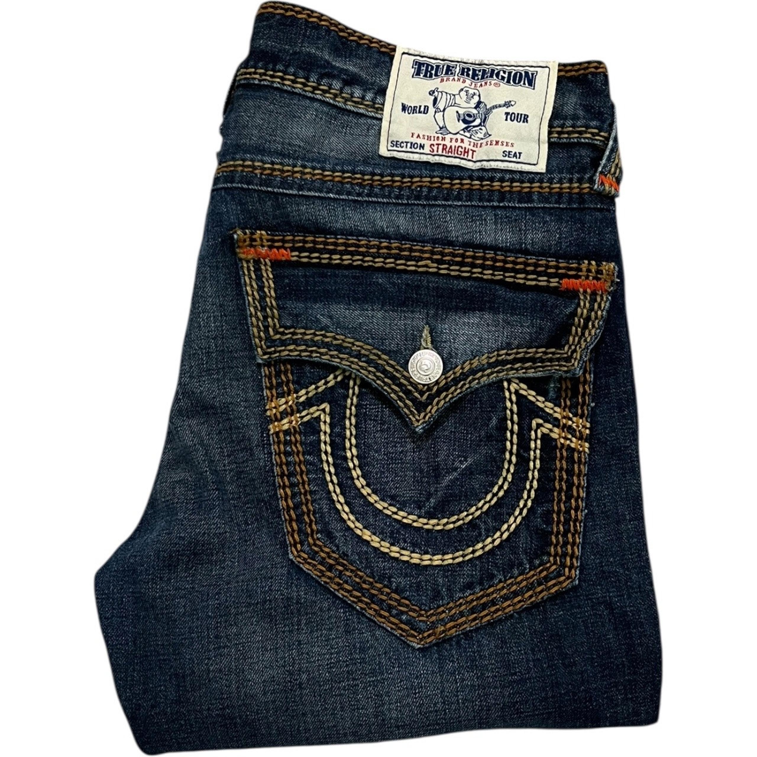 True Religion Mega T Ricky Straight Y2K Jeans