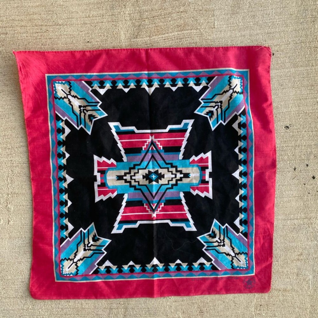 Vintage Southwestern Bandana Aztec Print 21 X 21 RN 16463
