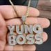 Cz Micro Pave Yung Boss Pendant w/ Rope Chain