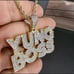 Cz Micro Pave Yung Boss Pendant w/ Rope Chain