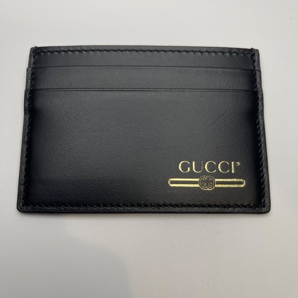 GUCCI Black and Gold 4-slot Card Holder w/ Cert of Authenticity - NWOT