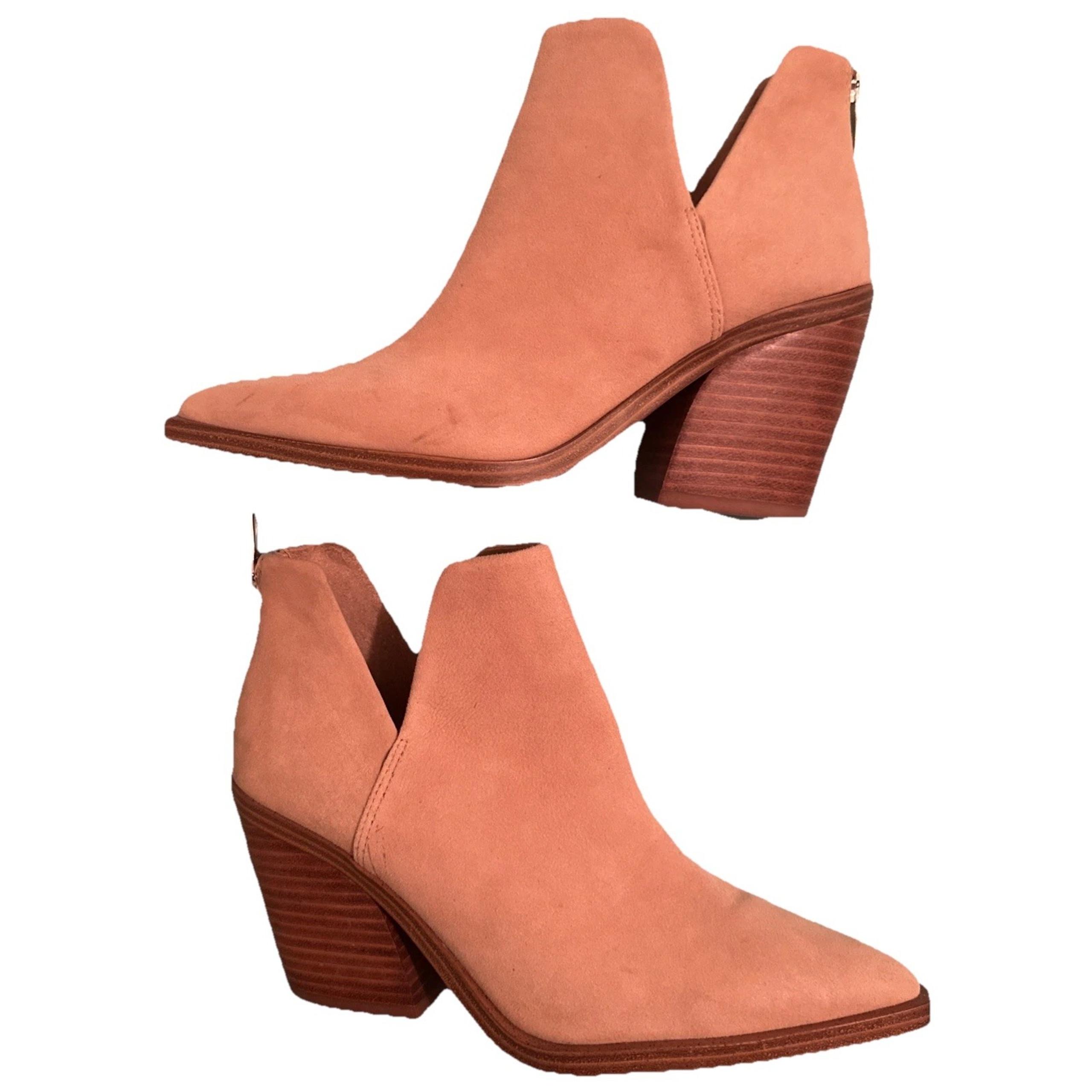 Vince Camuto Booties Light Brown Tan Suede Womens Size 8