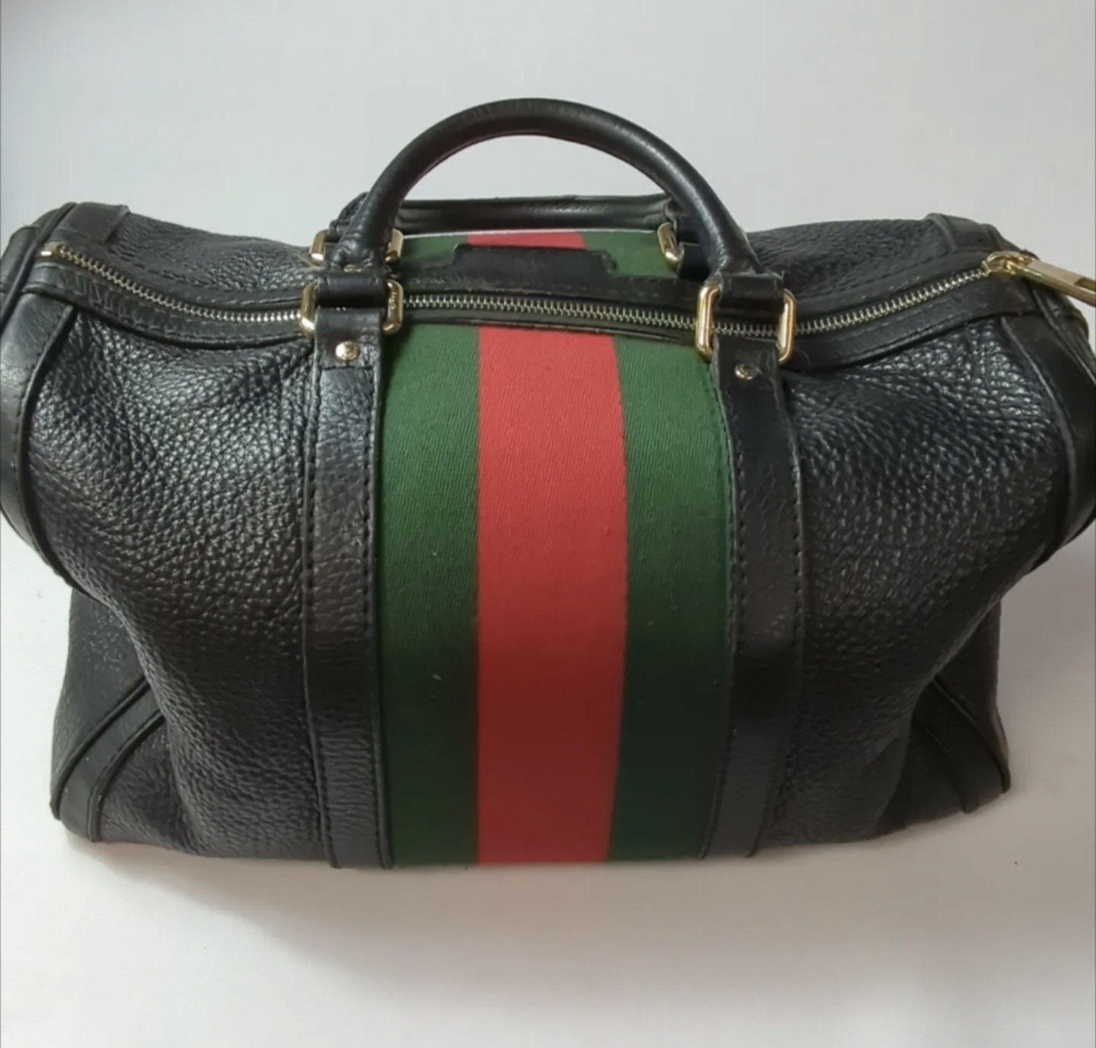 Gucci GG Web Boston Bag with Red and Green Stripe - A World Of Goods For  You, LLC