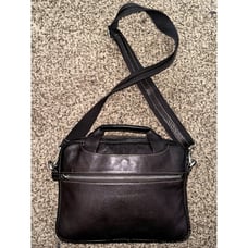 LEVENGER BROWN PEBBLED LEATHER MULTI USE CARRY BAG ORGANIZER W/ IPAD SLEEVE 12