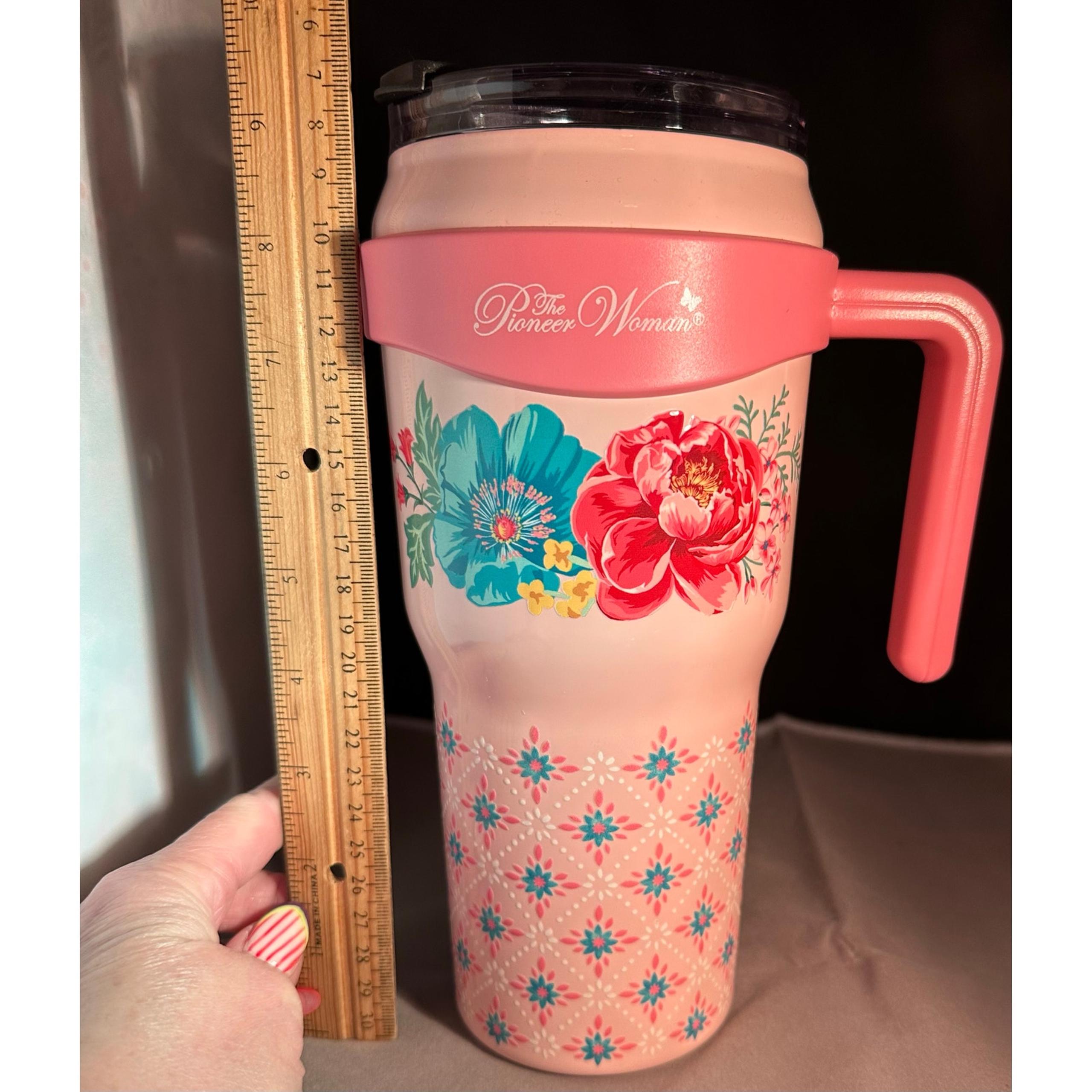 Brand new 40oz Pioneer Woman Tumbler Fancy Flourish Stainless Insulated w/Handle
