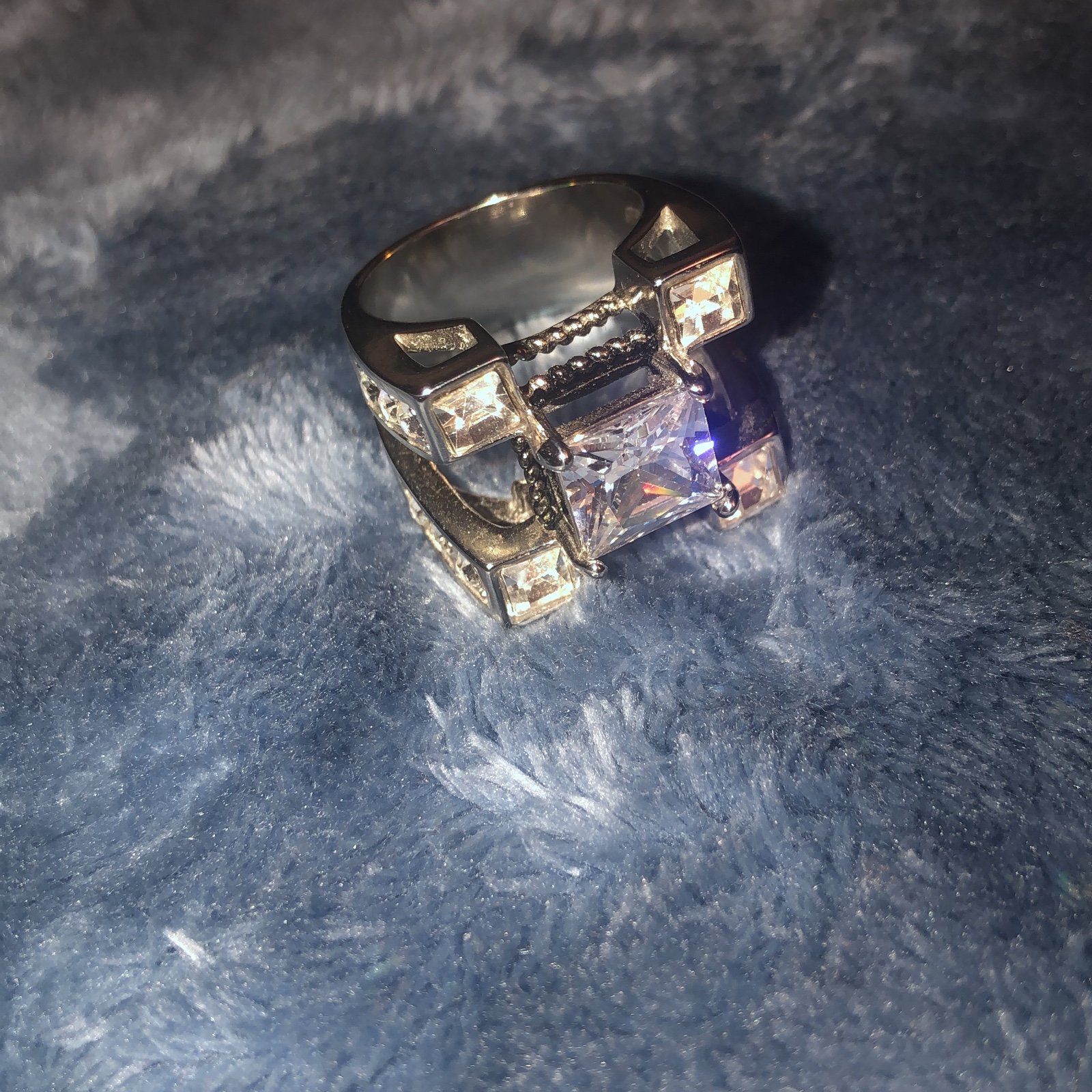 Stainless steel lab Diamond ring