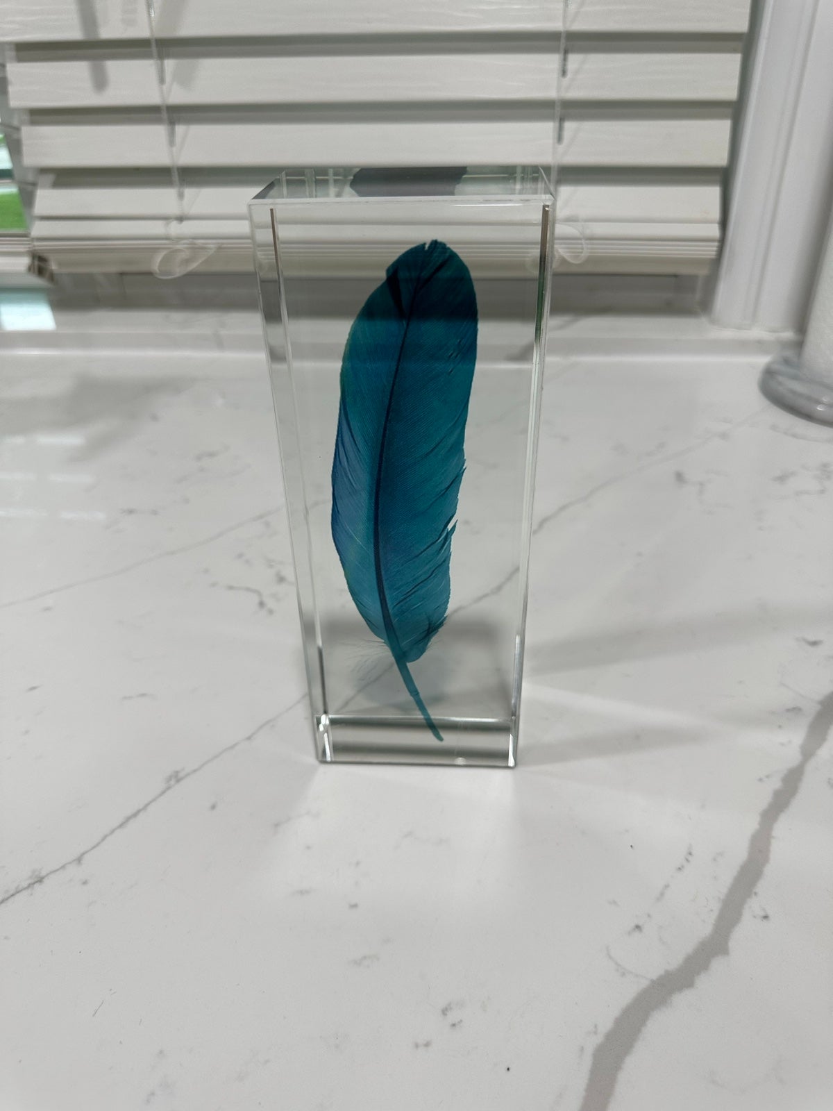 WUHE book ends crystal clear book end feather