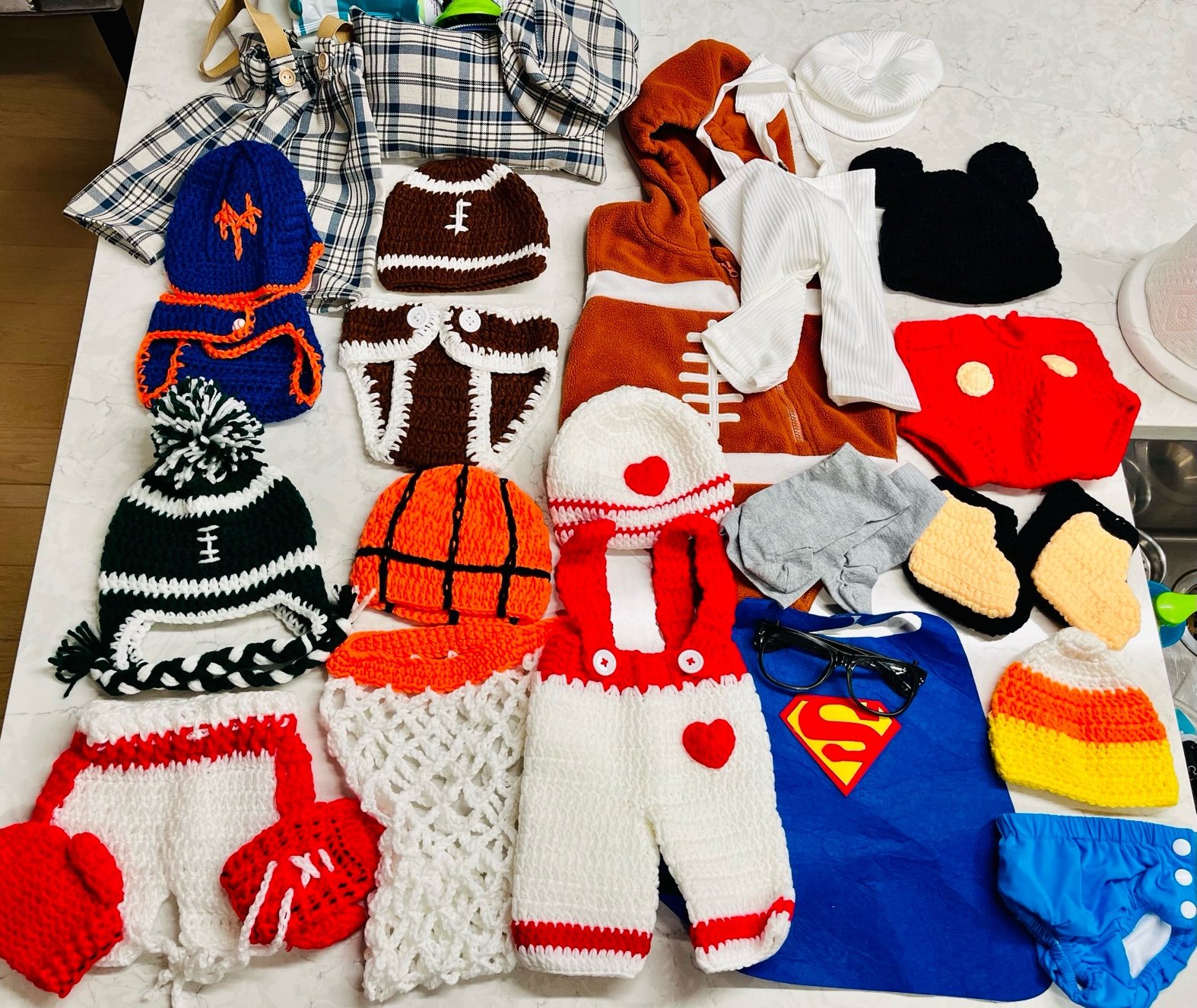 Newborn Photography Bundle of 13 Outfits/Props (can sell separately)