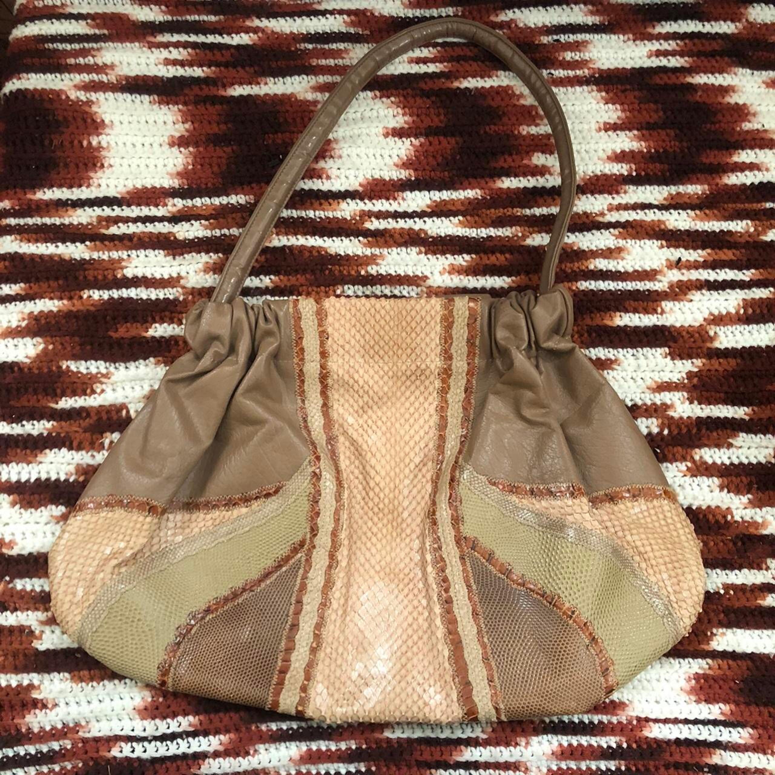 Vintage Carlos Falchi GENUINE EXOTIC Snake Skin Leather Shoulder Hand Bag Purse