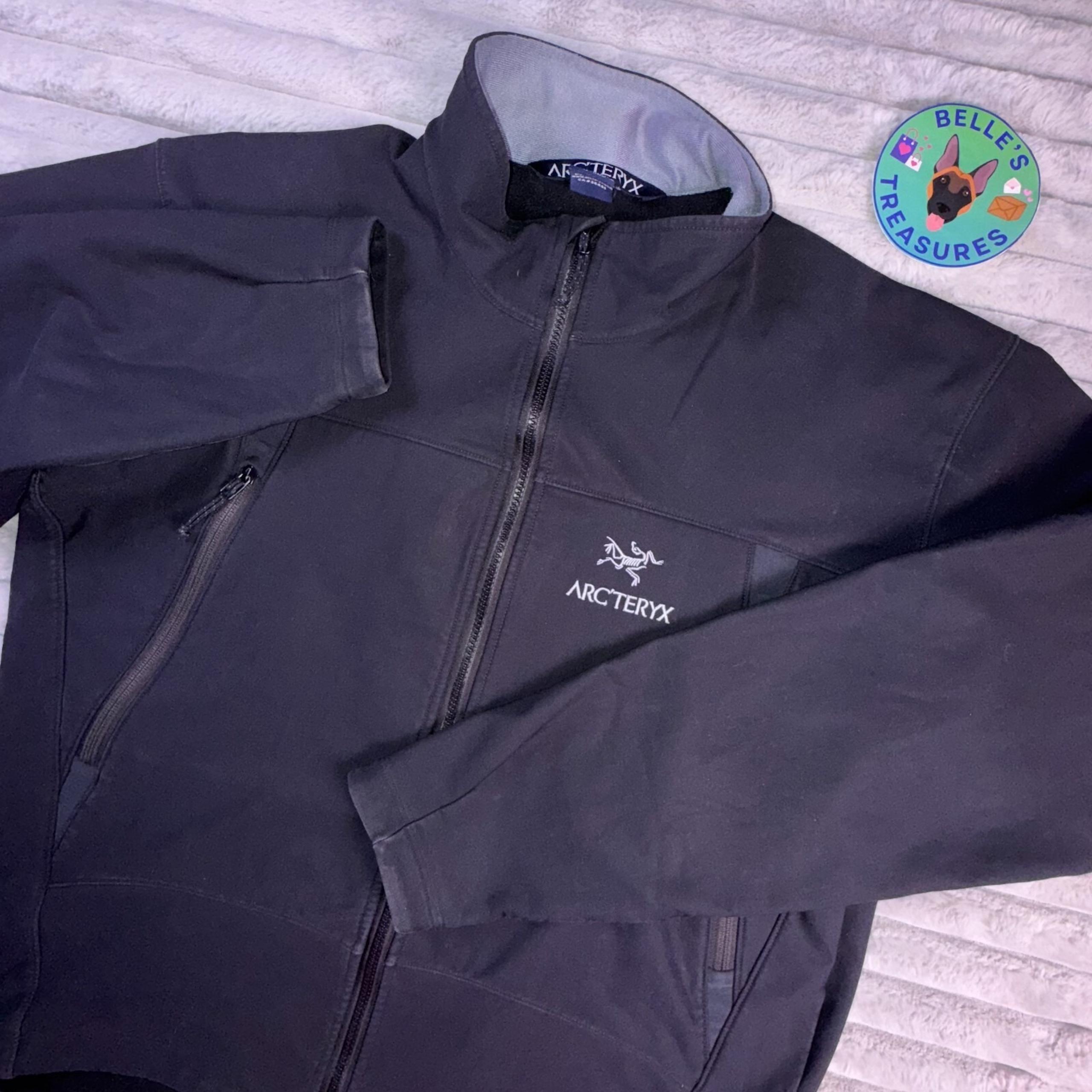 Arc'teryx Jacket Men's XL Gamma Lightweight Black Logo Fleece Lined Full Zip