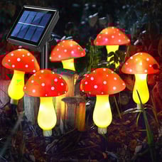 Waterproof Solar Mushroom Lights Outdoor Decor, 8 Modes for Garden.