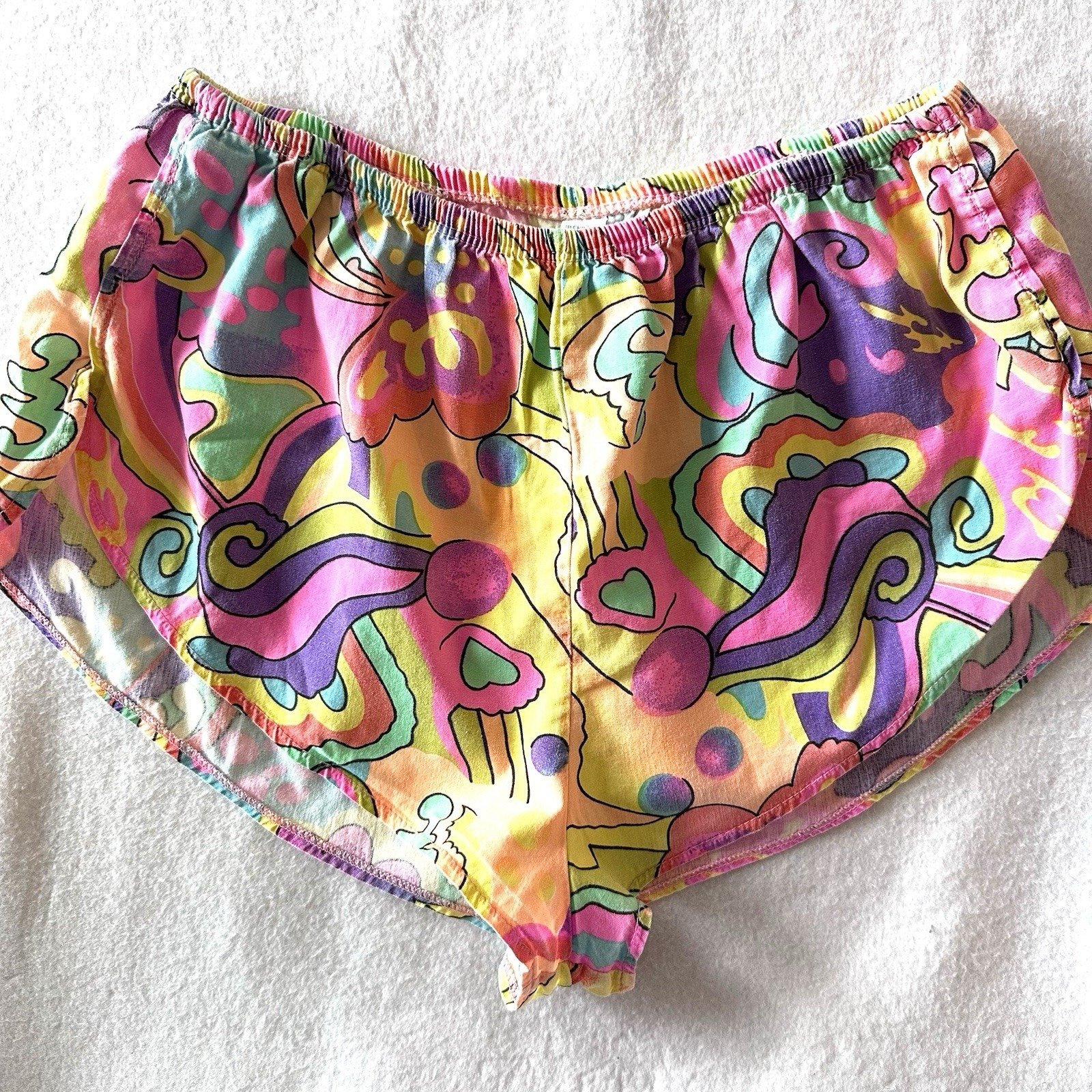 Vintage 80s 90s Neon Booty Shorts M Medium Colombia