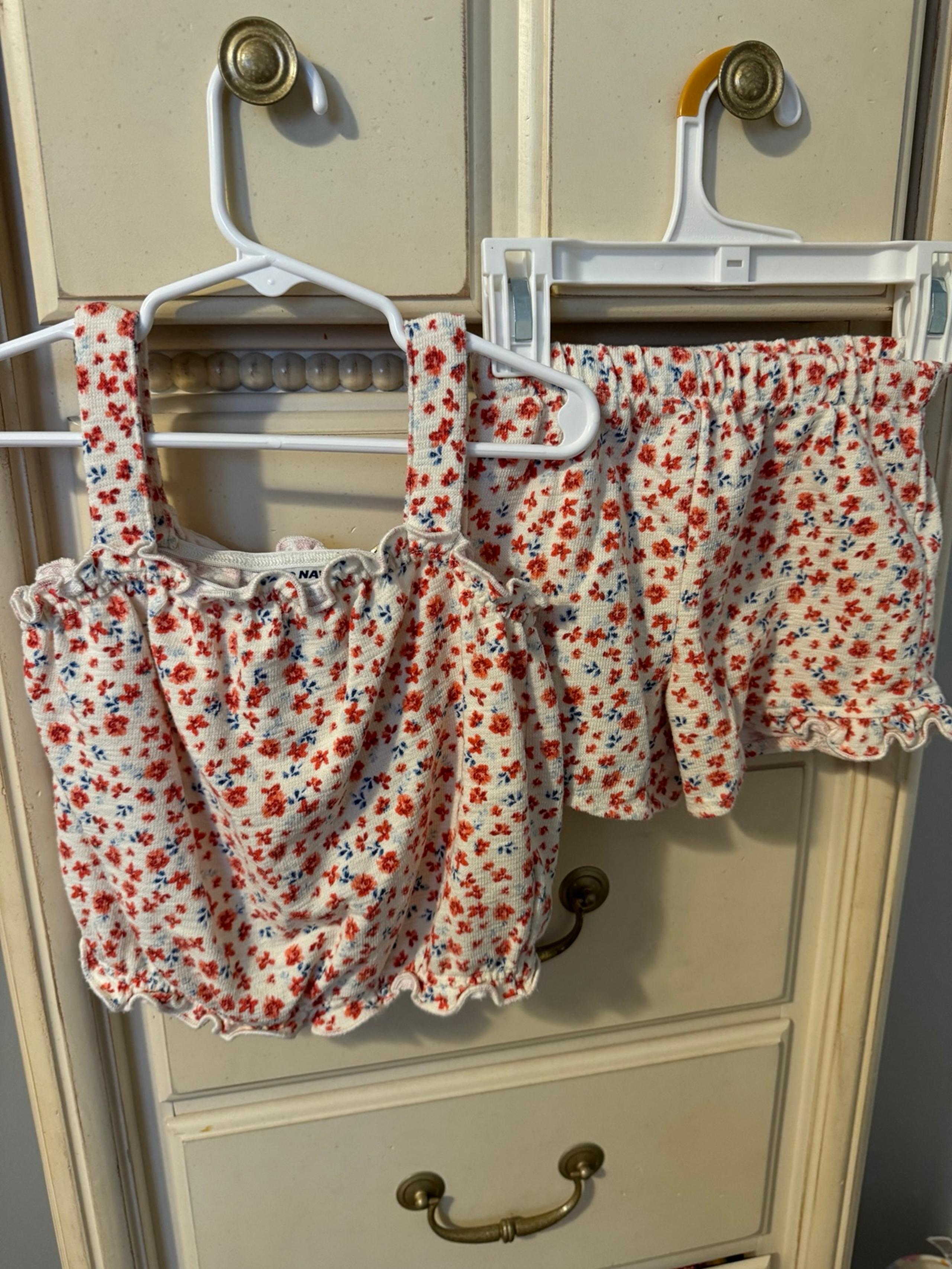 Toddler girls floral print terry outfit set 5t