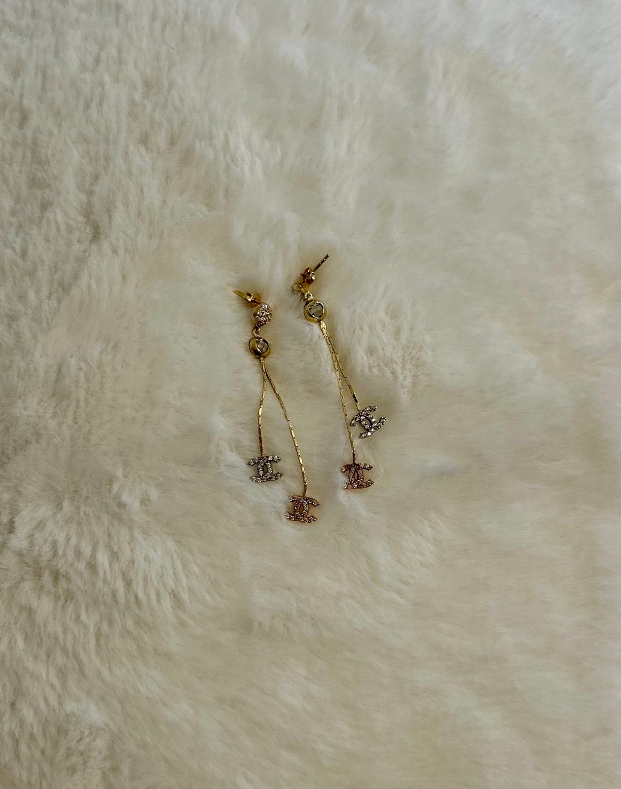 14kt Gold Tri-color Dangle earrings