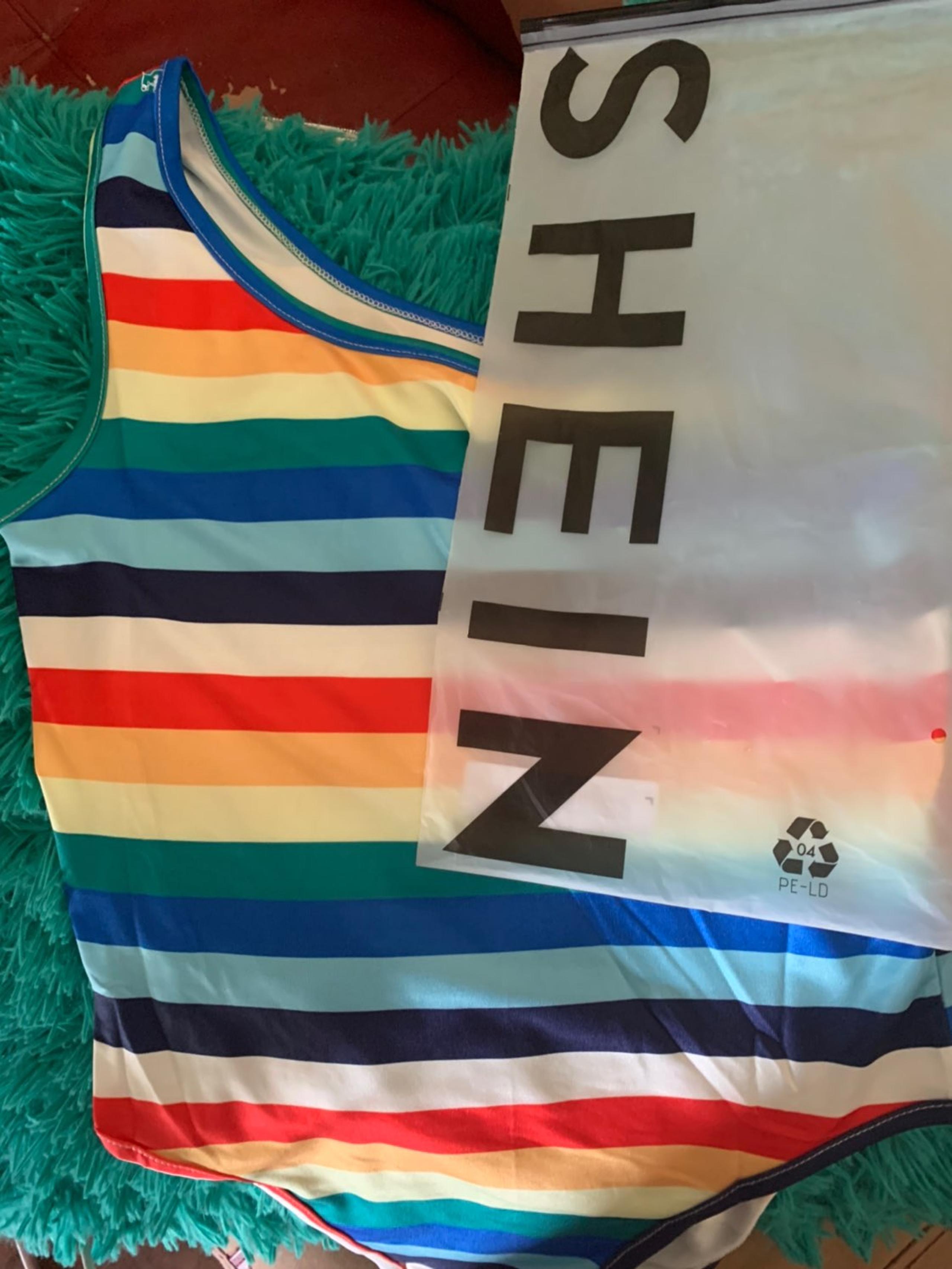 Shein one shoulder rainbow bodysuit s
