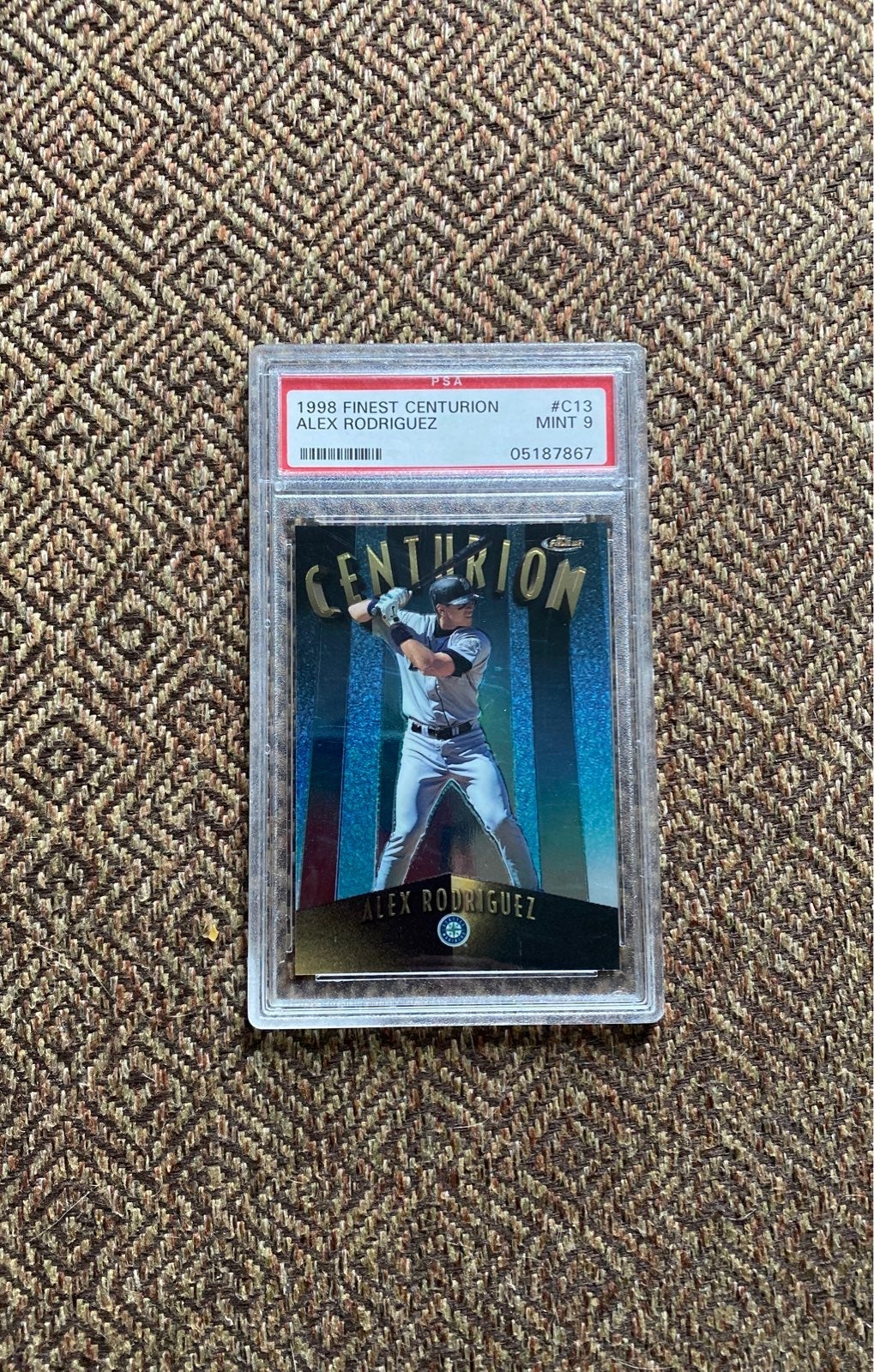 1998 TOPPS FINEST CENTURIONS #C13 Alex Rodriguez PSA 9 MINT Serial Numbered 118