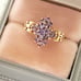 Vintage 10K Tanzanite Cluster Chain Link Ring