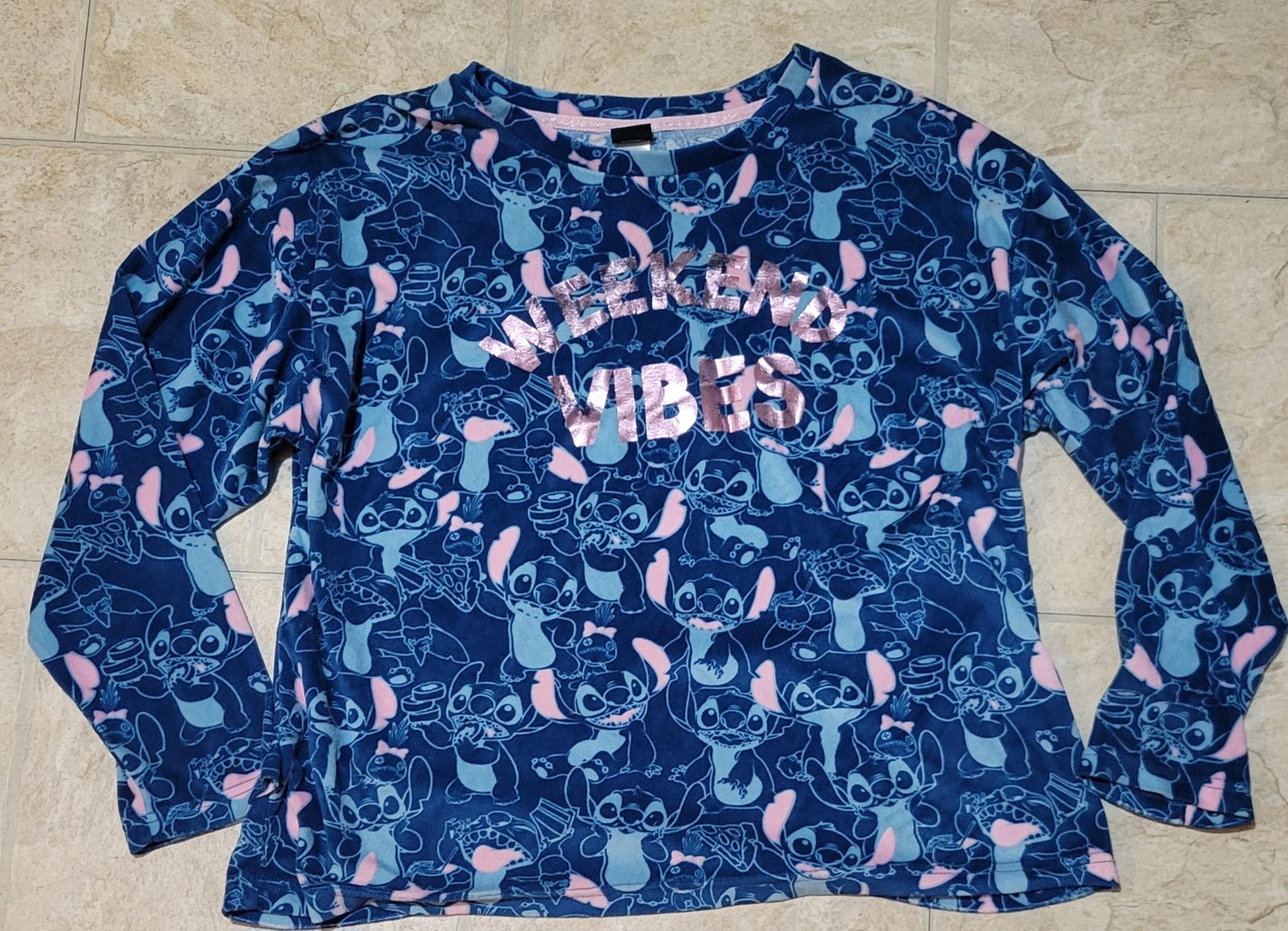Womens Disney Lilo and Stitch Long Sleeve Pajama Top Size Large