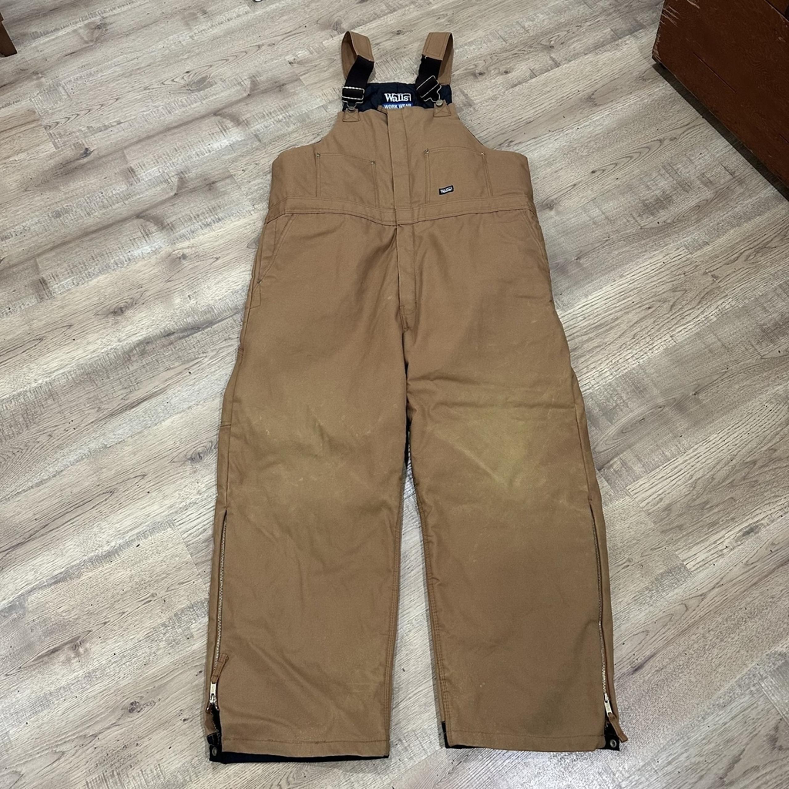 Walls Workwear Mens Brown Insulated Duck Canvas Bib Overalls Size 2XL Regular