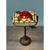 Vintage Tiffany Style Bankers Desk Lamp Stained Glass Rose Design